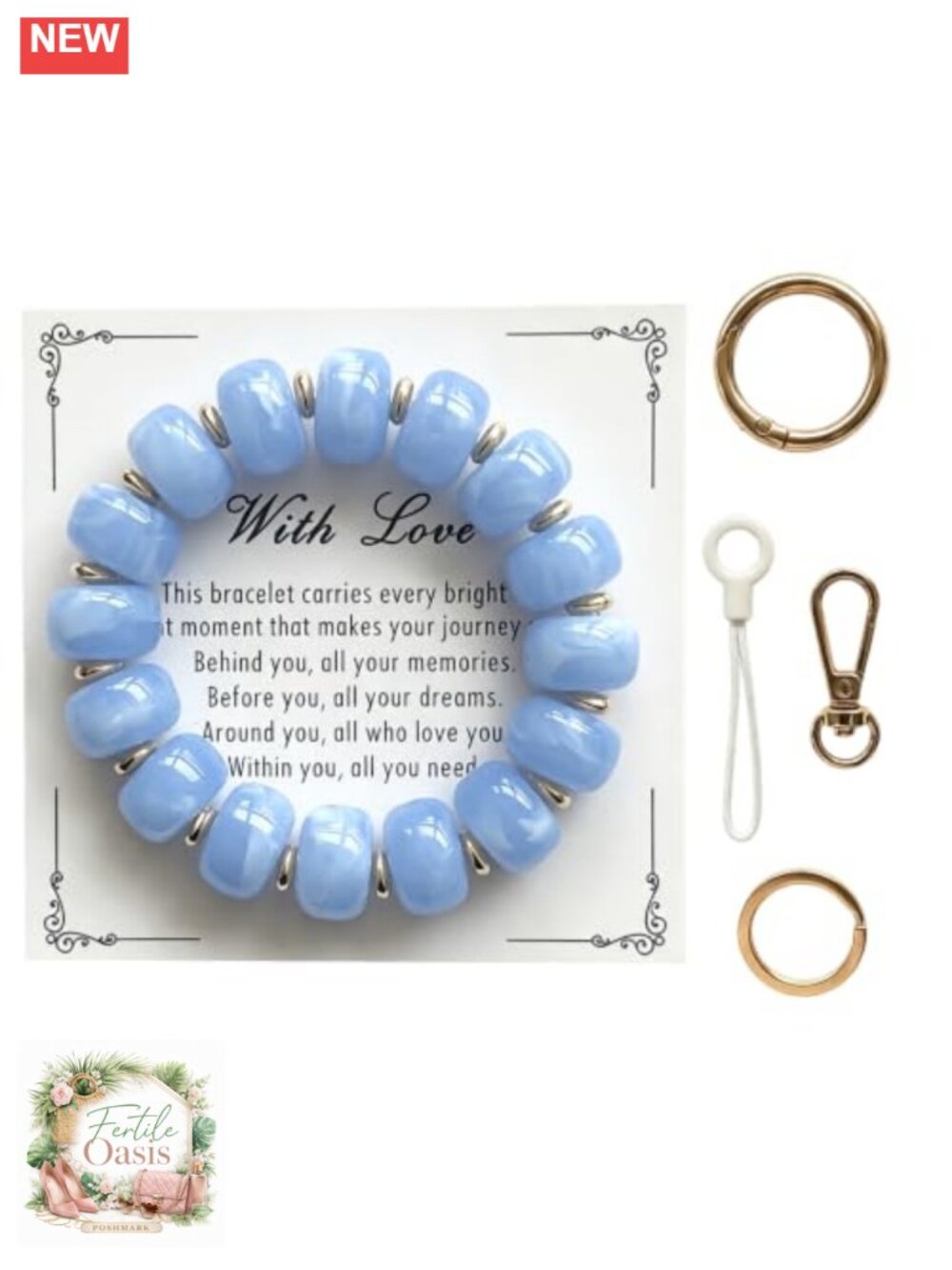 Wearable Beaded Wrist Keychain Bracelet Key Holder for Women